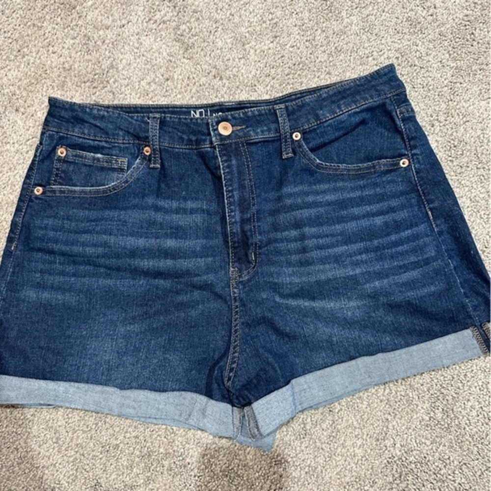 Dark wash jean short